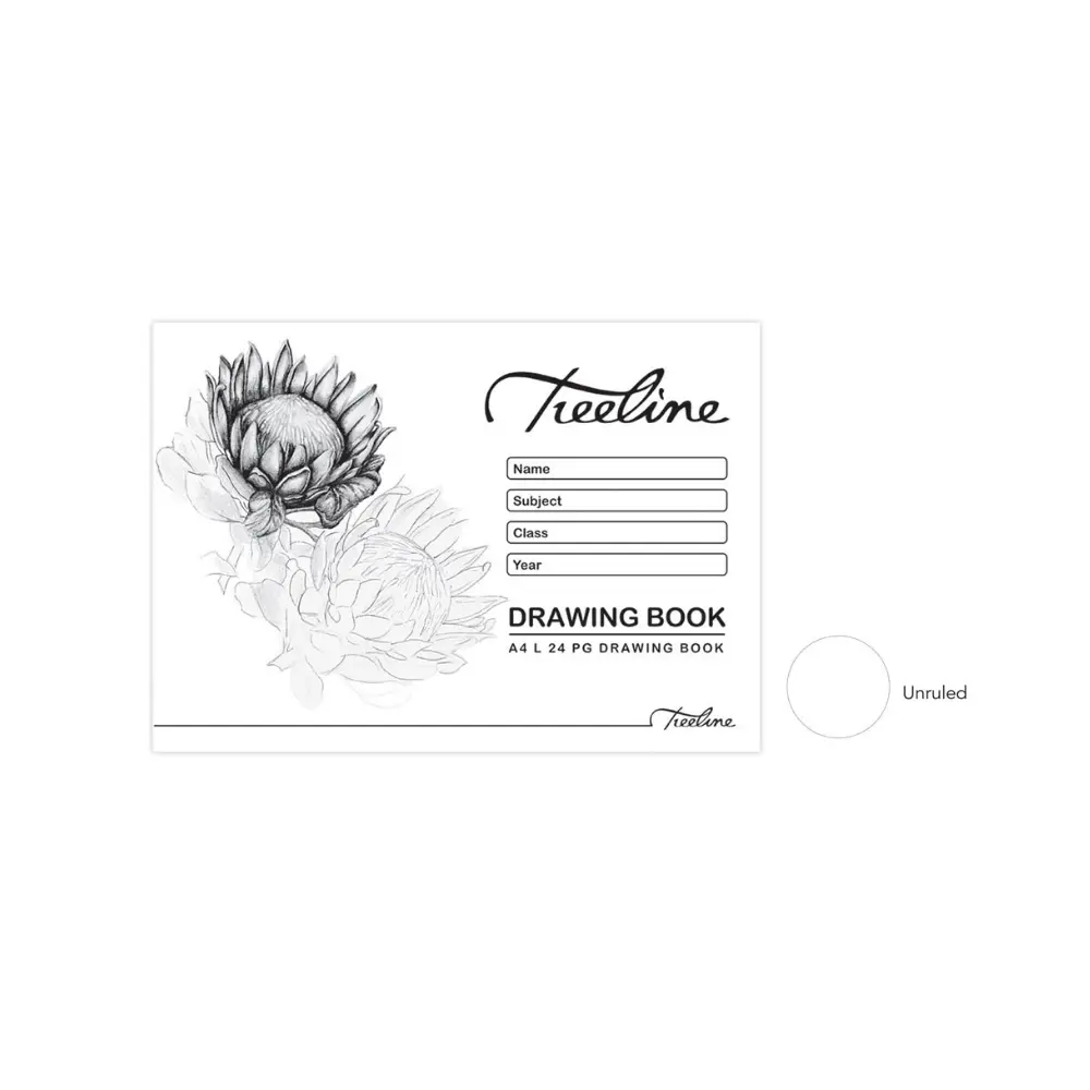 Book Drawing A4 24p Tissue - Treeline