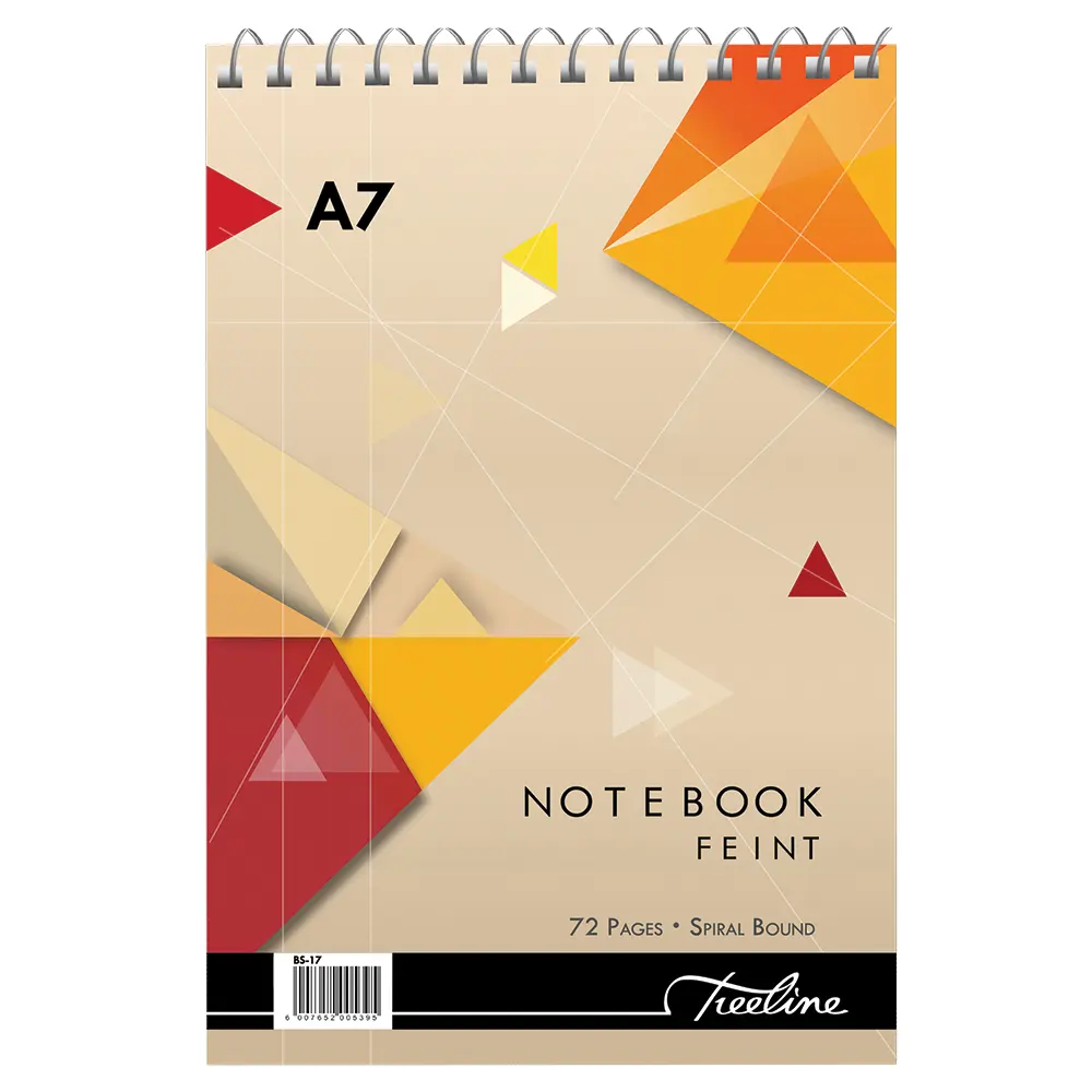 [6007652005395] Book A7 72pg Wiro Note Book - Treeline 