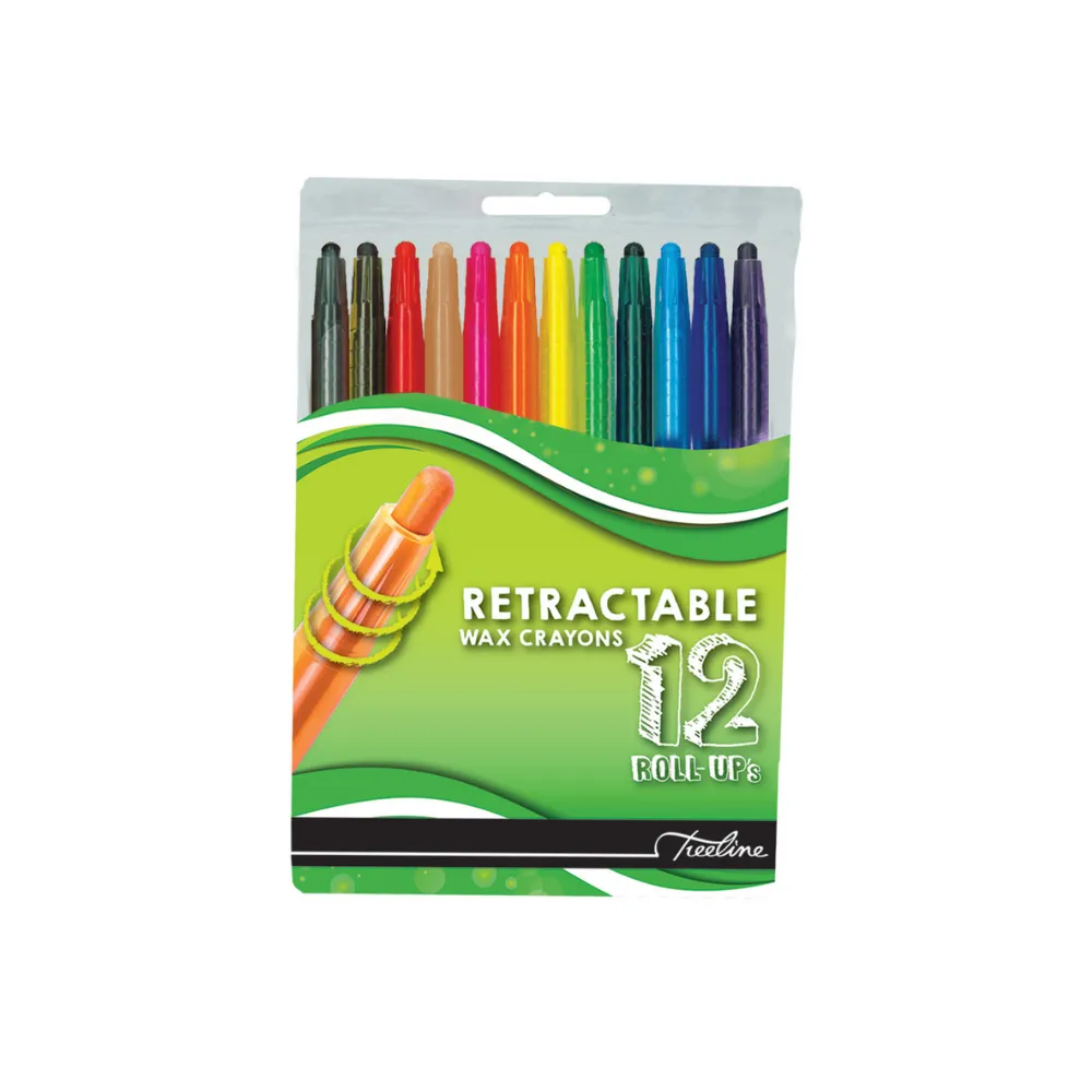 Wax Crayons Retractable 12`s  - Treeline 