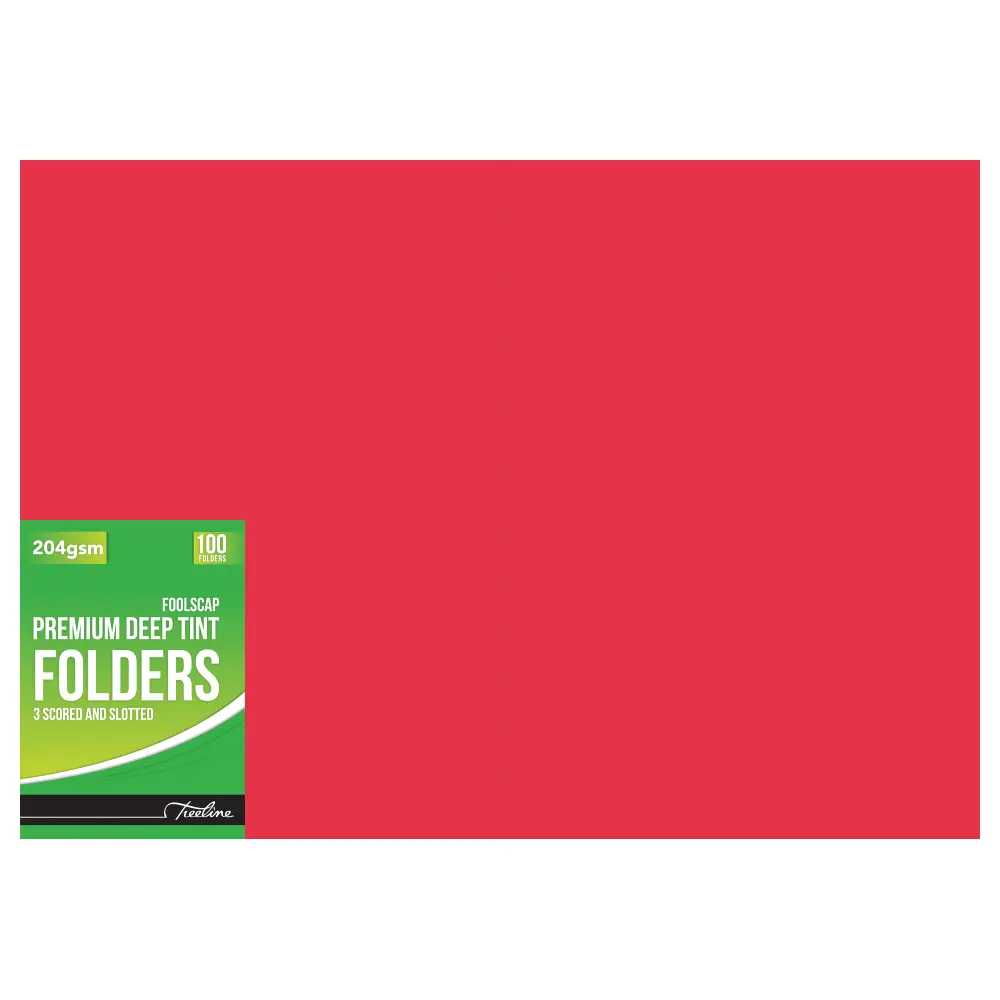 File Folder Premium Deep Tint 204gsm Red - Treeline