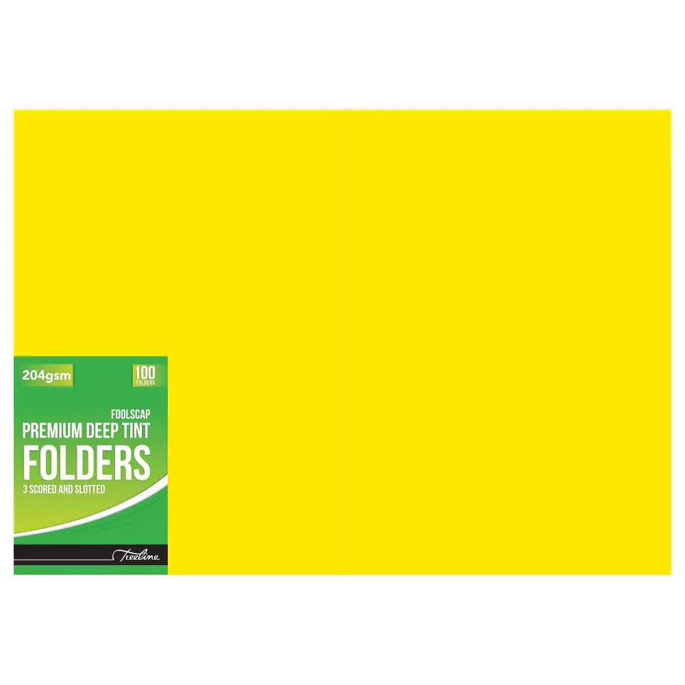 File Folder Premium Deep Tint 204gsm Yellow - Treeline