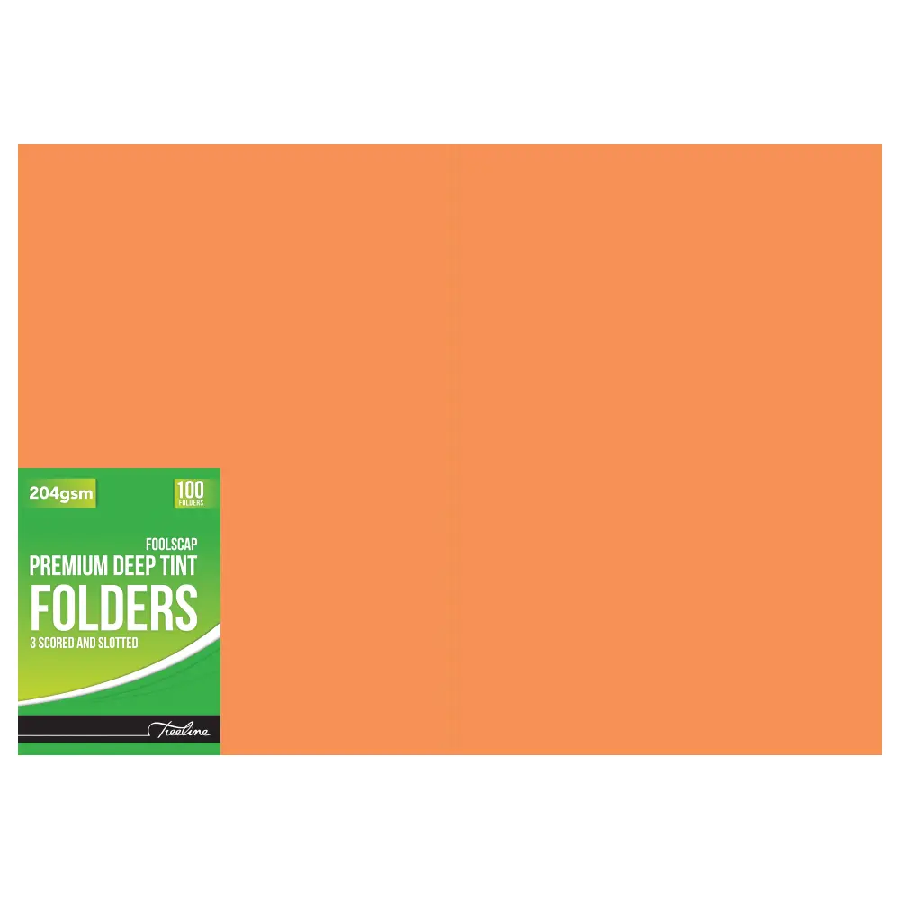 [6007652013963] File Folder Premium Deep Tint 204gsm Orange - Treeline