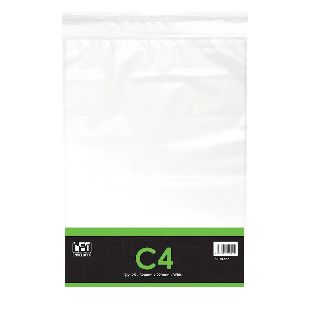 Envelope C4-12P 324mm x 229mm White 25`s - Treeline