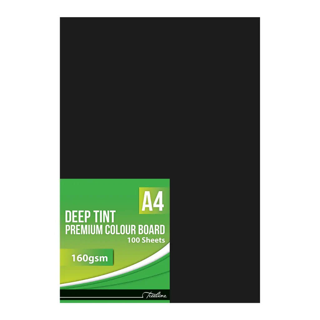 Board A4 160g Black 100`s - Treeline 