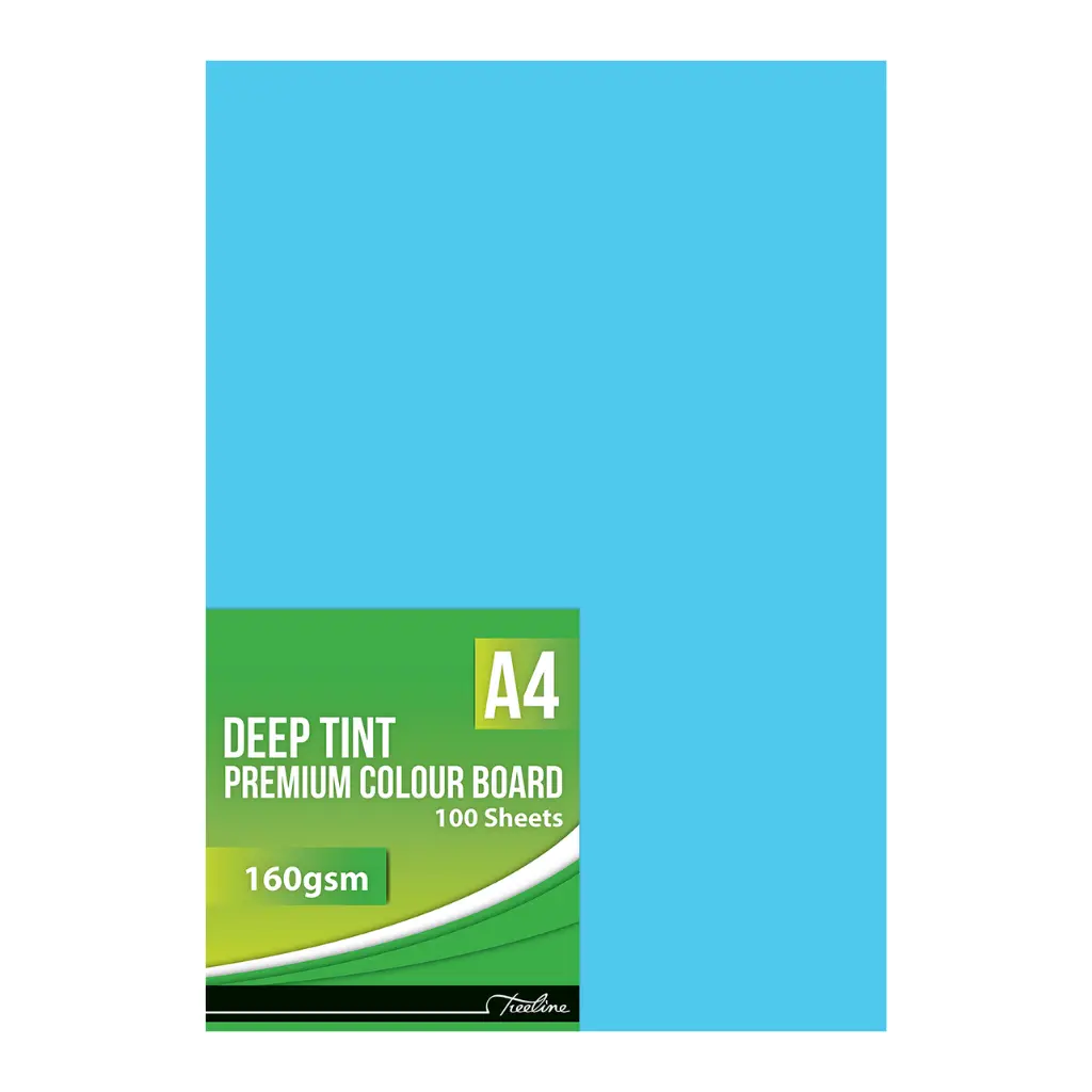 Board A4 160G 100`s Bright Turquoise - Treeline