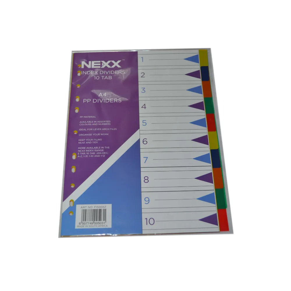 [6007749005031] Index Divider 10 TAB PVC FIS0057 - Nexx 