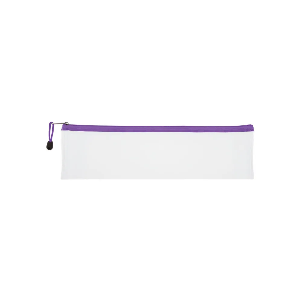 [6009548804495] Pencil Bag Clear 33cm Purple Zip