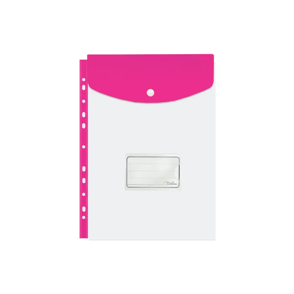 [6009548808950] Folder Carry Plastic A4 (open Short side) Hot Pink - Treeline