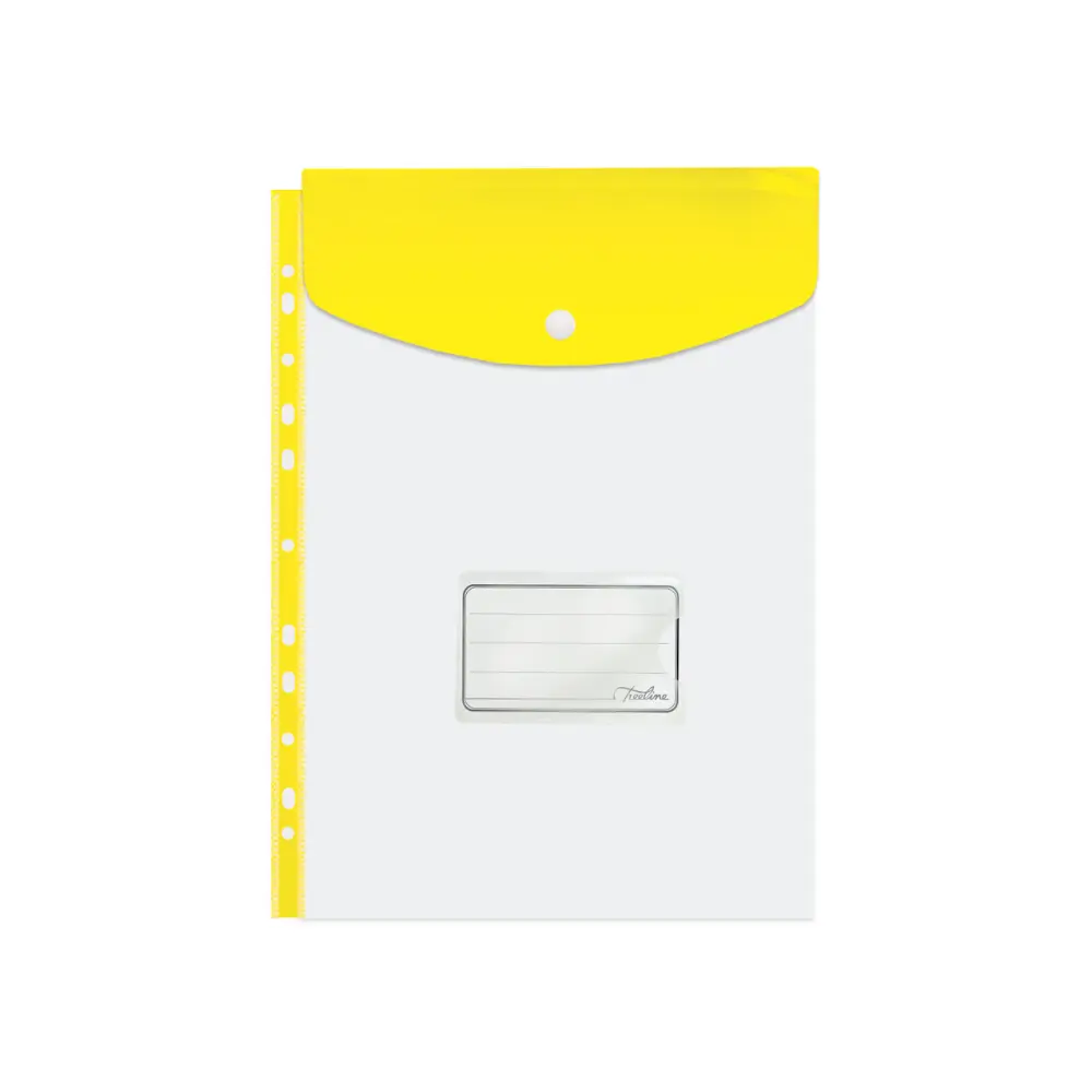 Folder Carry Plastic A4 (open Short side) Yellow - Treeline