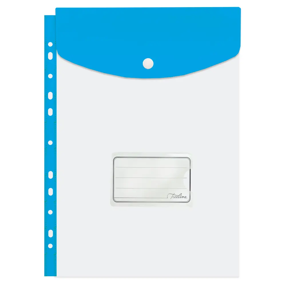 [6009548808974] Folder Carry Plastic A4 (open Short side) Azure Blue - Treeline