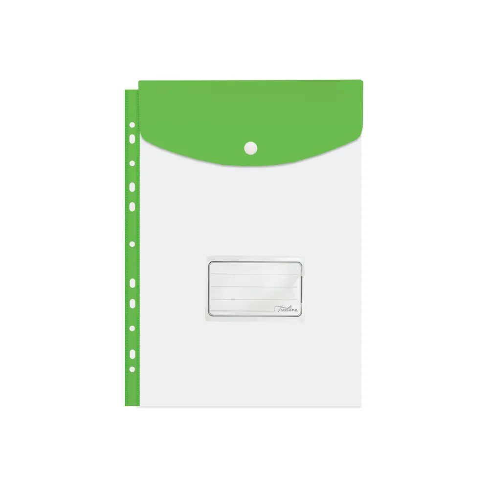 [6009548809087] Folder Carry Plastic A4 (open Short side) Lime - Treeline
