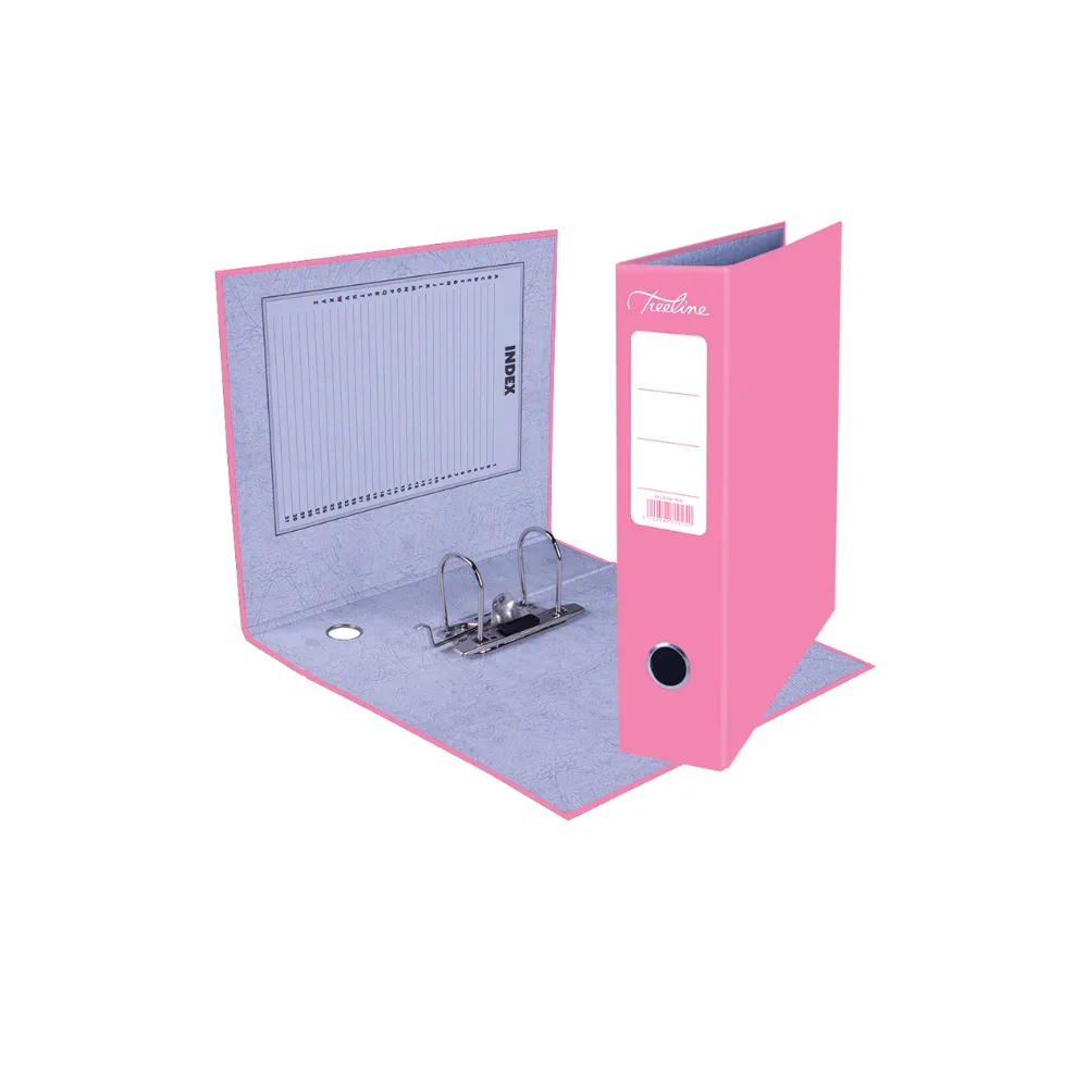 [6009548810250] Lever Arch File A4 Pink - Treeline 
