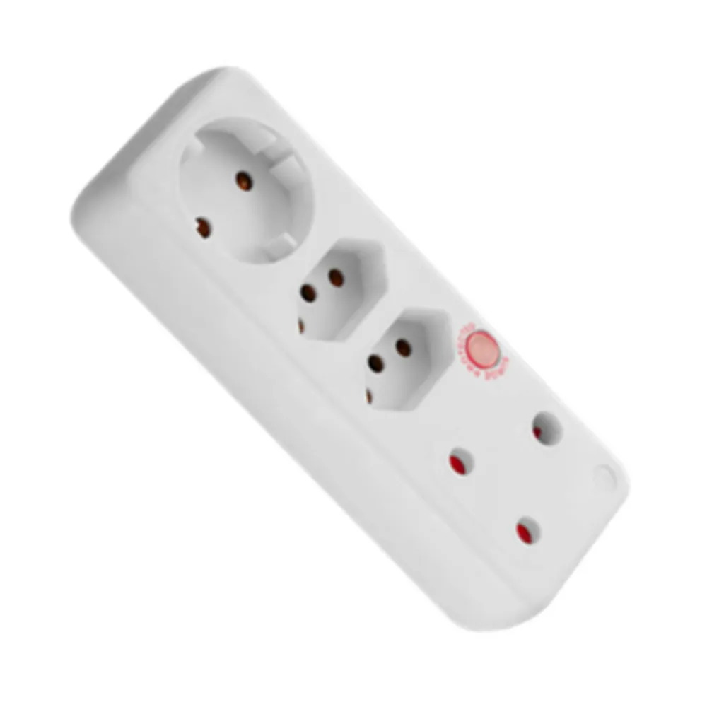 Ellies 4 Way  Medium Surge Adaptor with Schuko - White