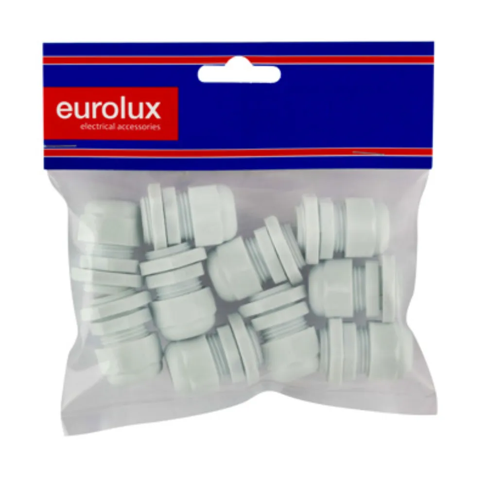 10 Piece Cable Gland M20 x 1.5mm White