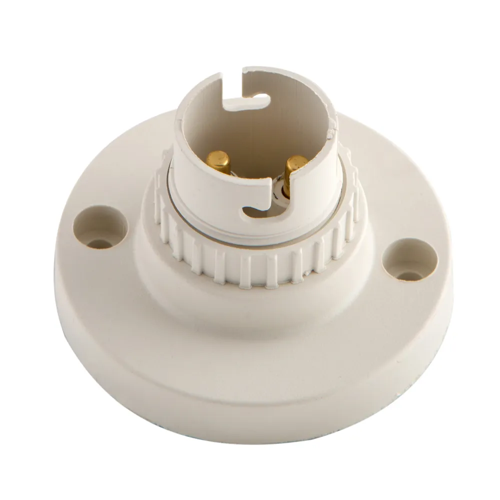 Lampholder B22 Nylon White Batten