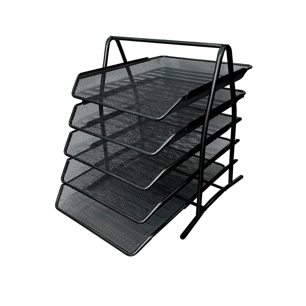 [6009548811936] Desk Letter Tray 5 Tier Mesh Black M755 - SDS