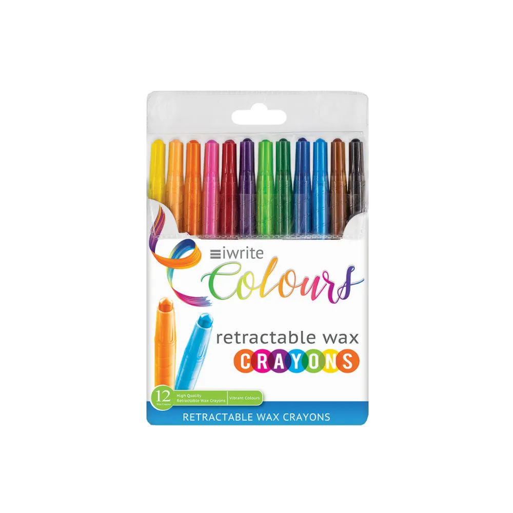 Wax Crayons Retractable 12`s - iWrite