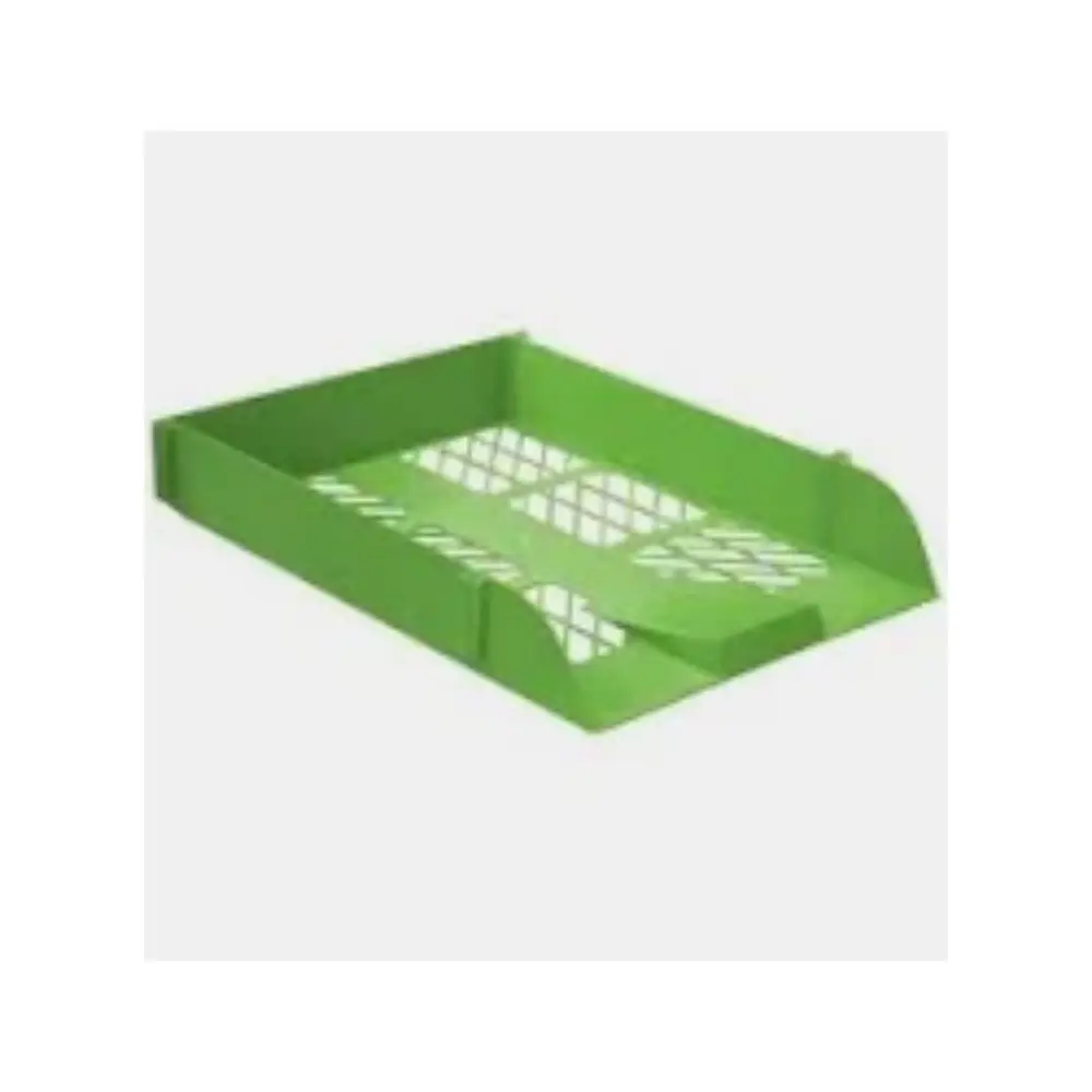 [6009548813671] Desk Letter Trays Lime Green - Treeline 