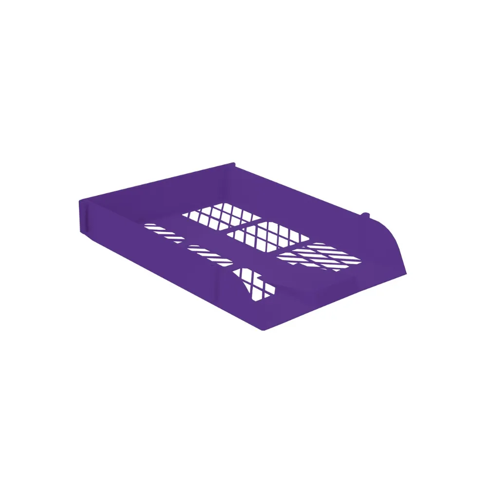 [6009548813763] Desk Letter tray Electric Purple Single - Treeline