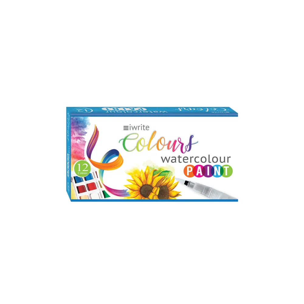 Watercolour Paint 12`s with water fill brush- iwrite