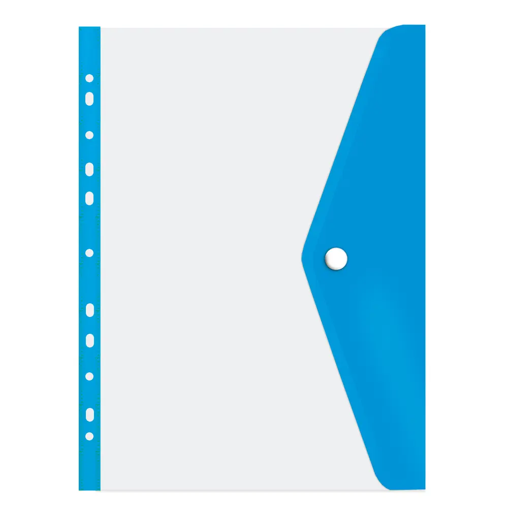[6009548815590] Folder Carry A4 Stud (Open long Side) Azure Blue - Treeline