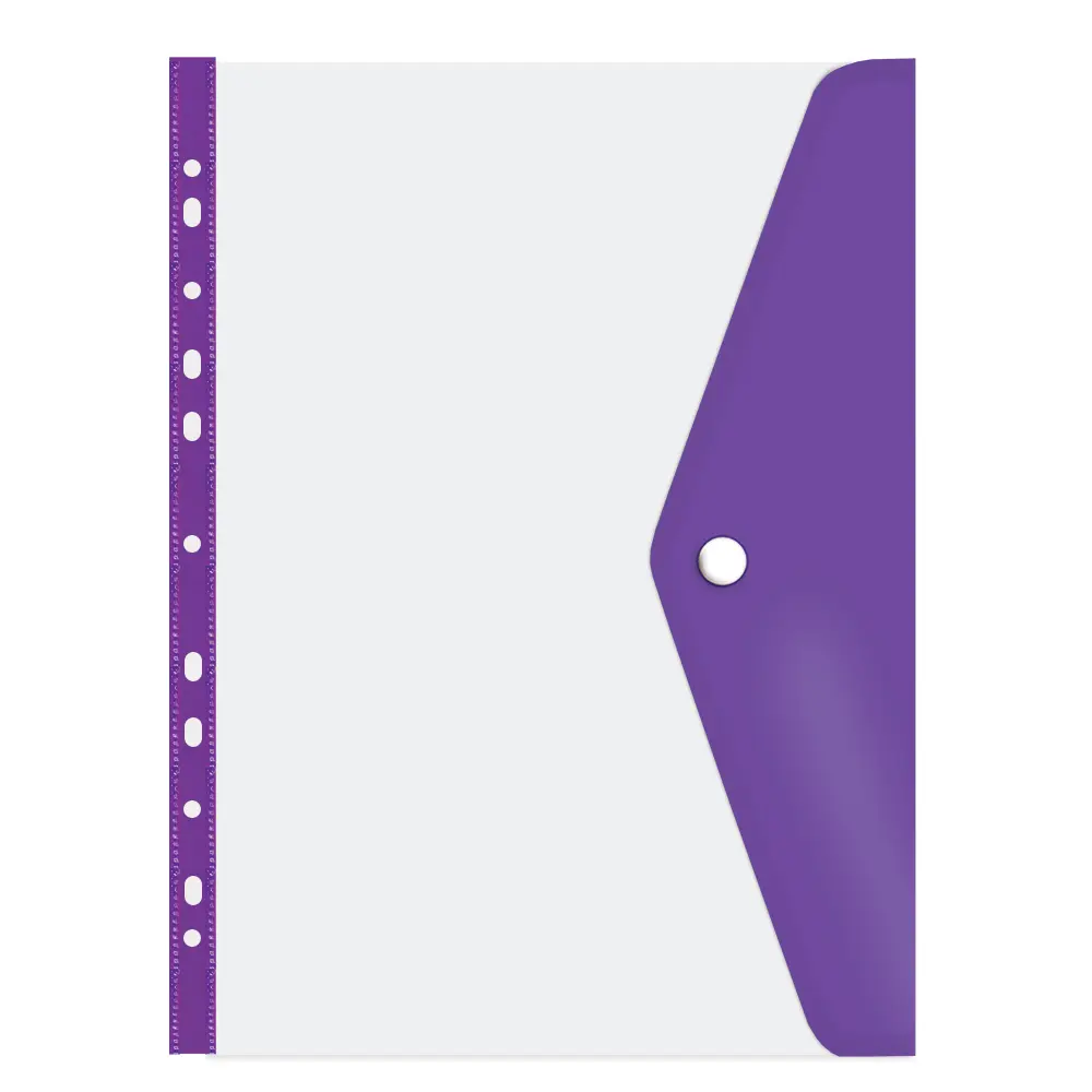 [6009548815606] Folder Carry A4 Stud (Open long Side) Electric Purple - Treeline