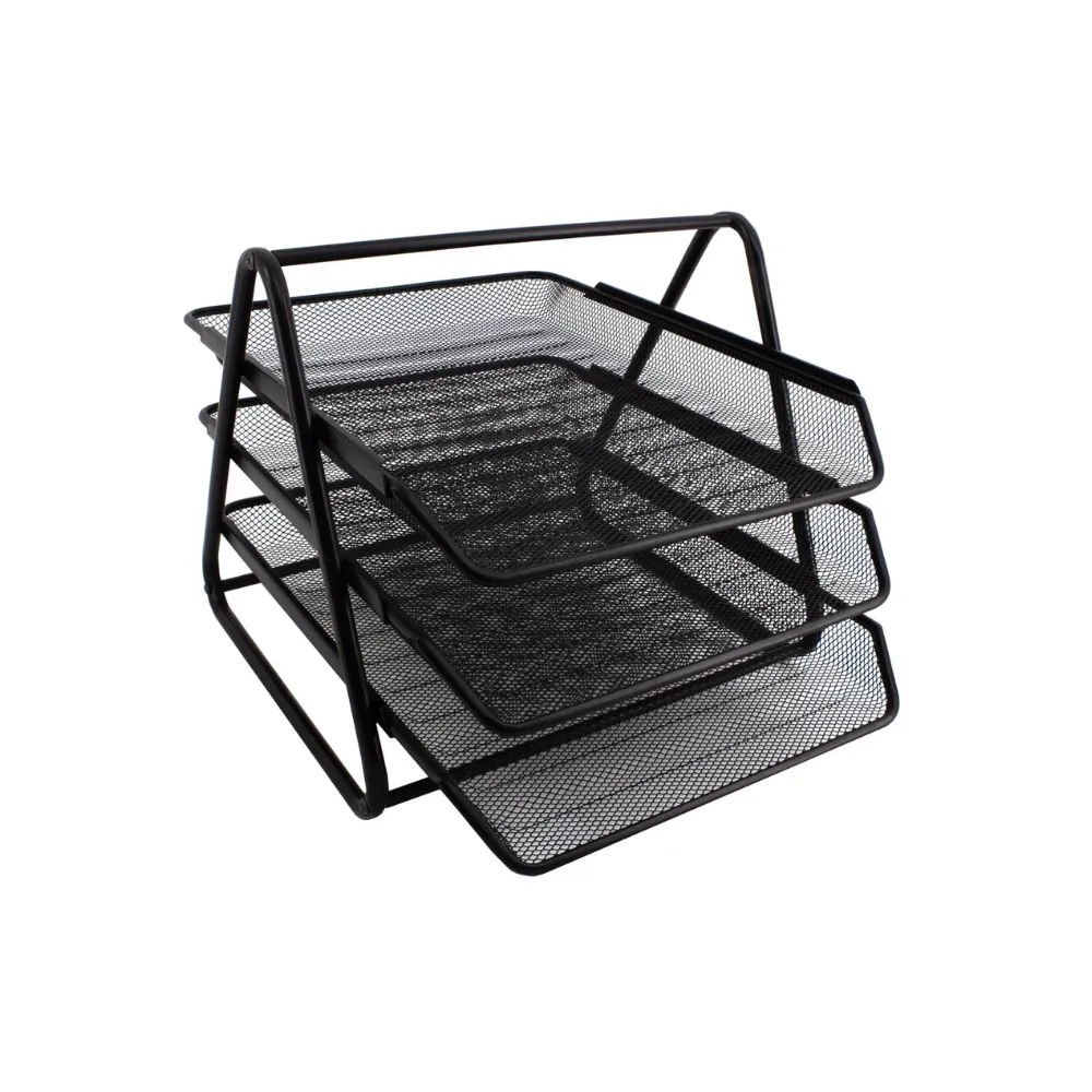 [6009548845085] Mesh Letter Tray Black M700 3 Tier - SDS