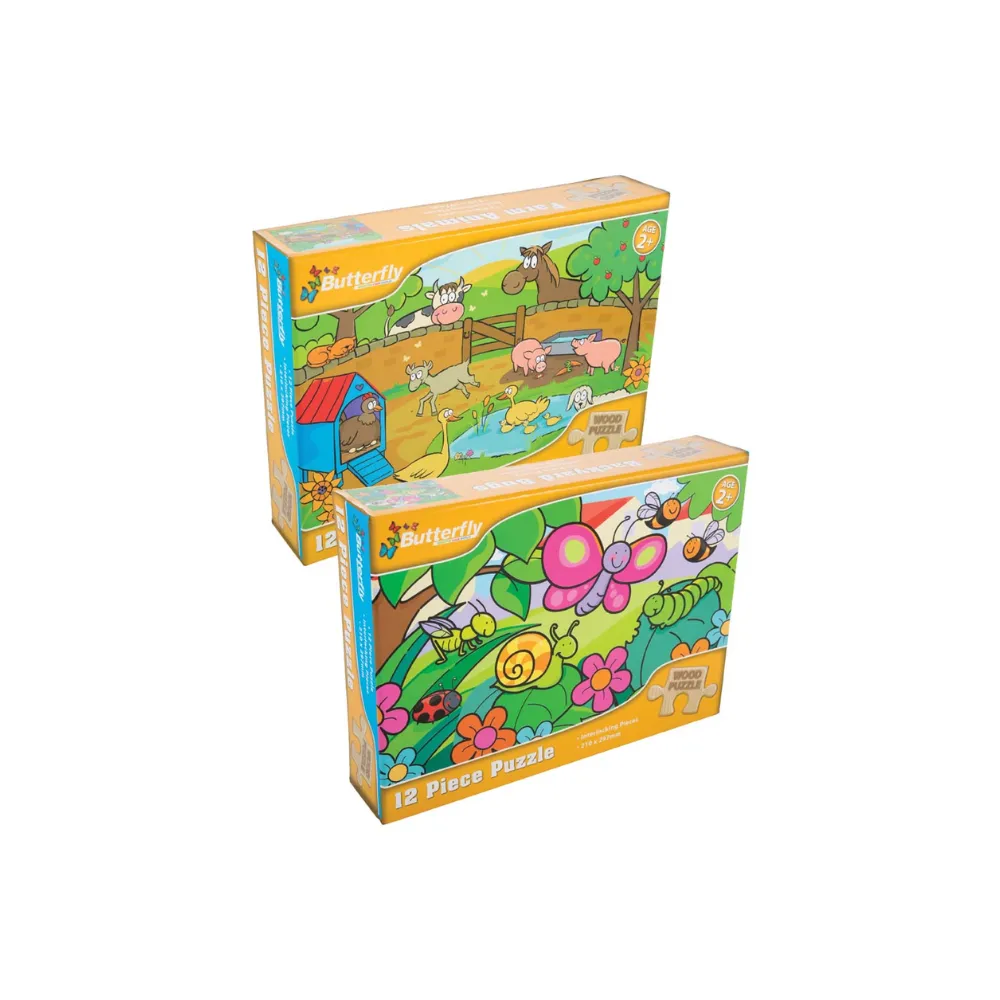 Puzzle Wooden 12 piece - Butterfly