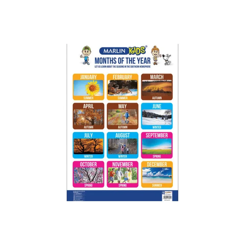 [6009608646416] Chart Kids Months of the year - Marlin 