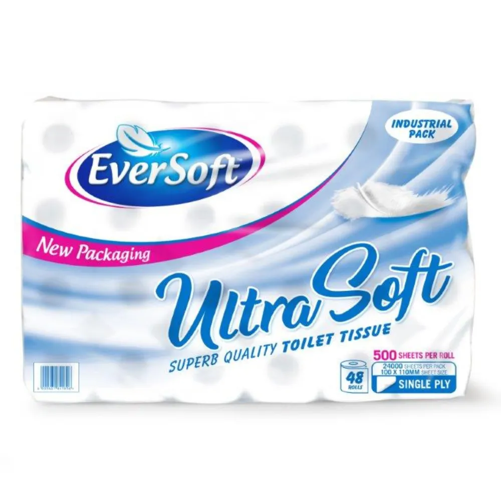 [6009661841896] Eversoft Toilet Paper Ultra Soft 48`s Unwrapped - Virgin