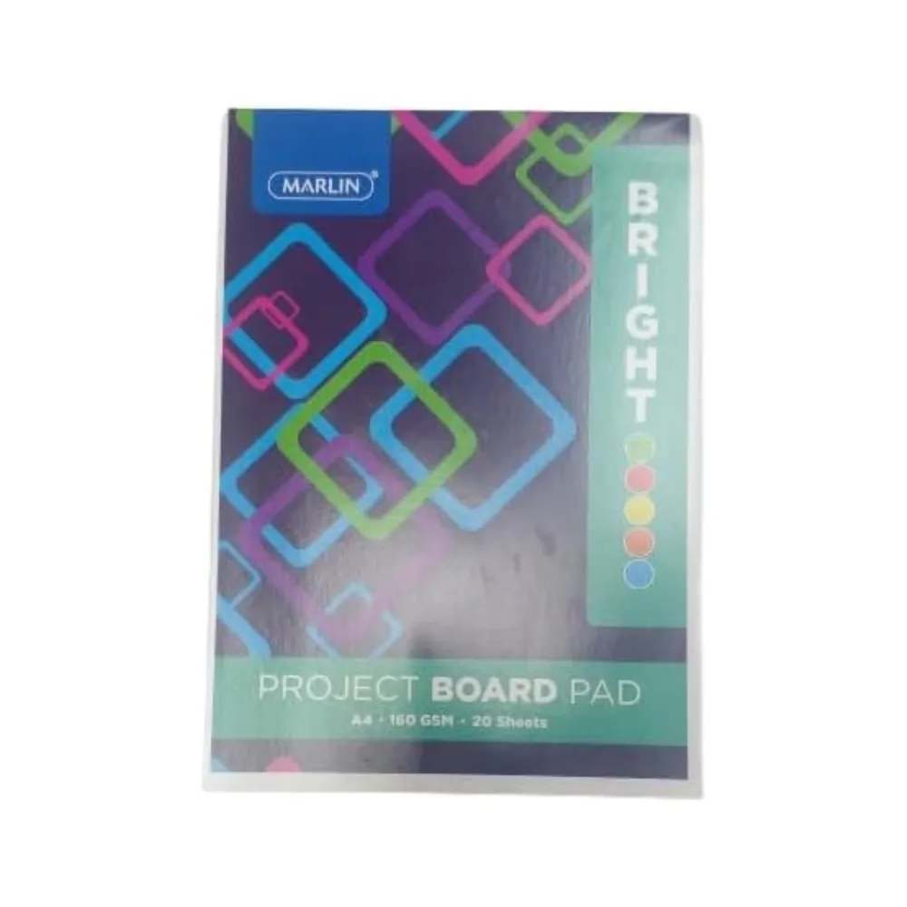 Board Pad A4 160g 25sht Asst Bright - Marlin