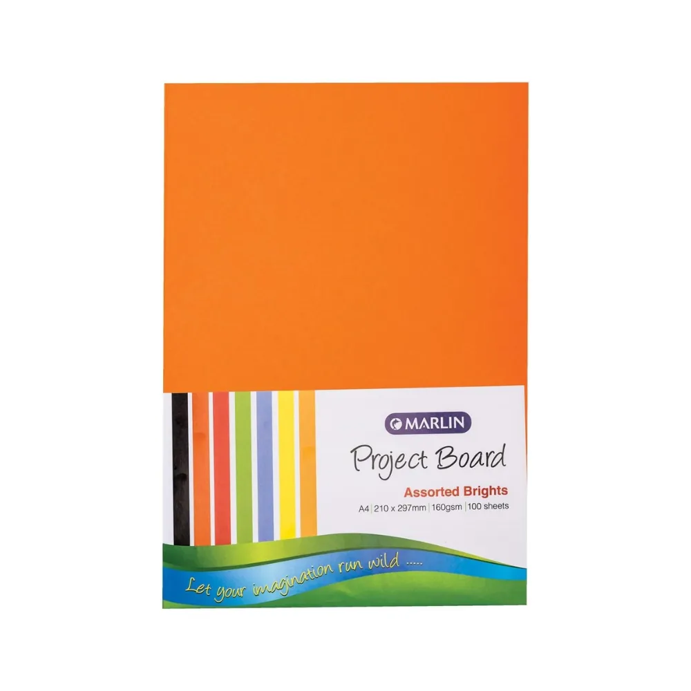 [6009685858641] Board Pad A4 160g 25sht Asst Bright - Marlin