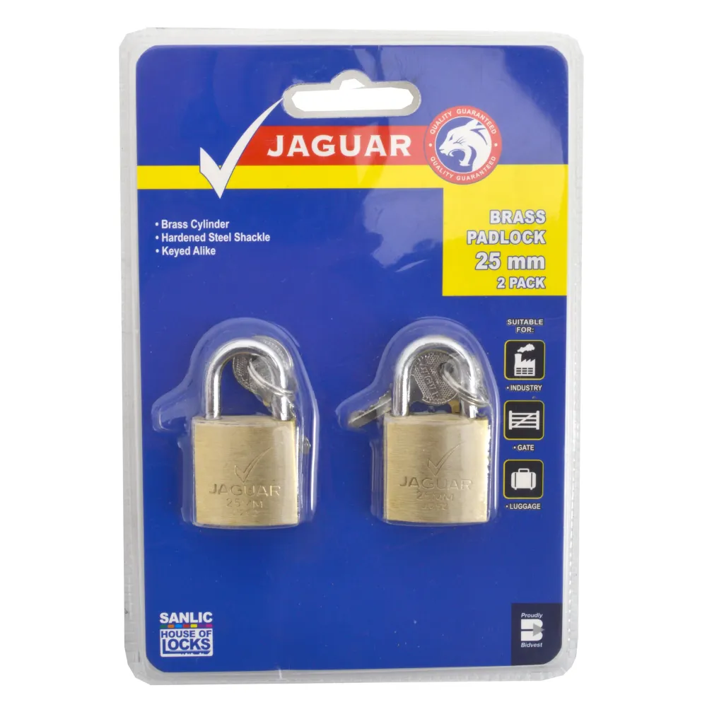 [6009693512238] PADLOCK 25mm IRN 2PAC KA JAGUAR CLAM