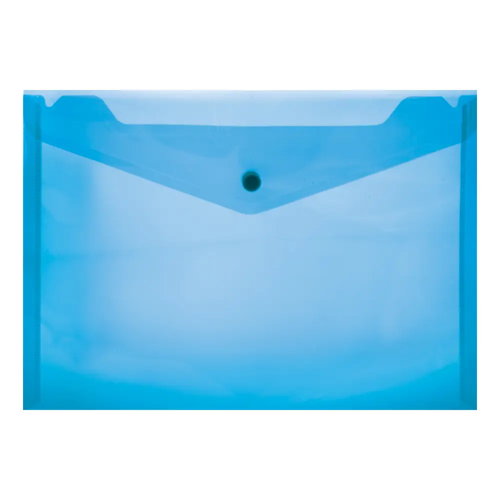 [6009697184844] Folder Carry Plastic A4 Blue Button - Treeline