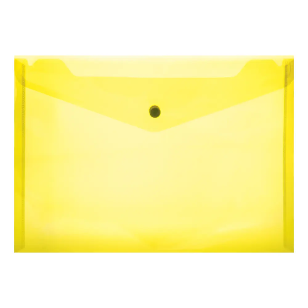 Folder Carry Plastic A4 Yellow Button - Treeline