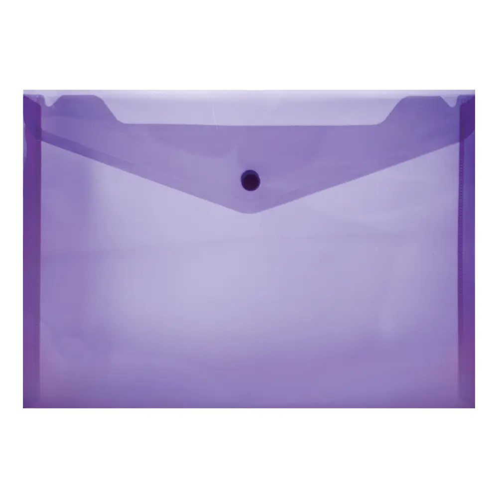 [6009697184899] Folder Carry Plastic A4 Purple Button - Treeline