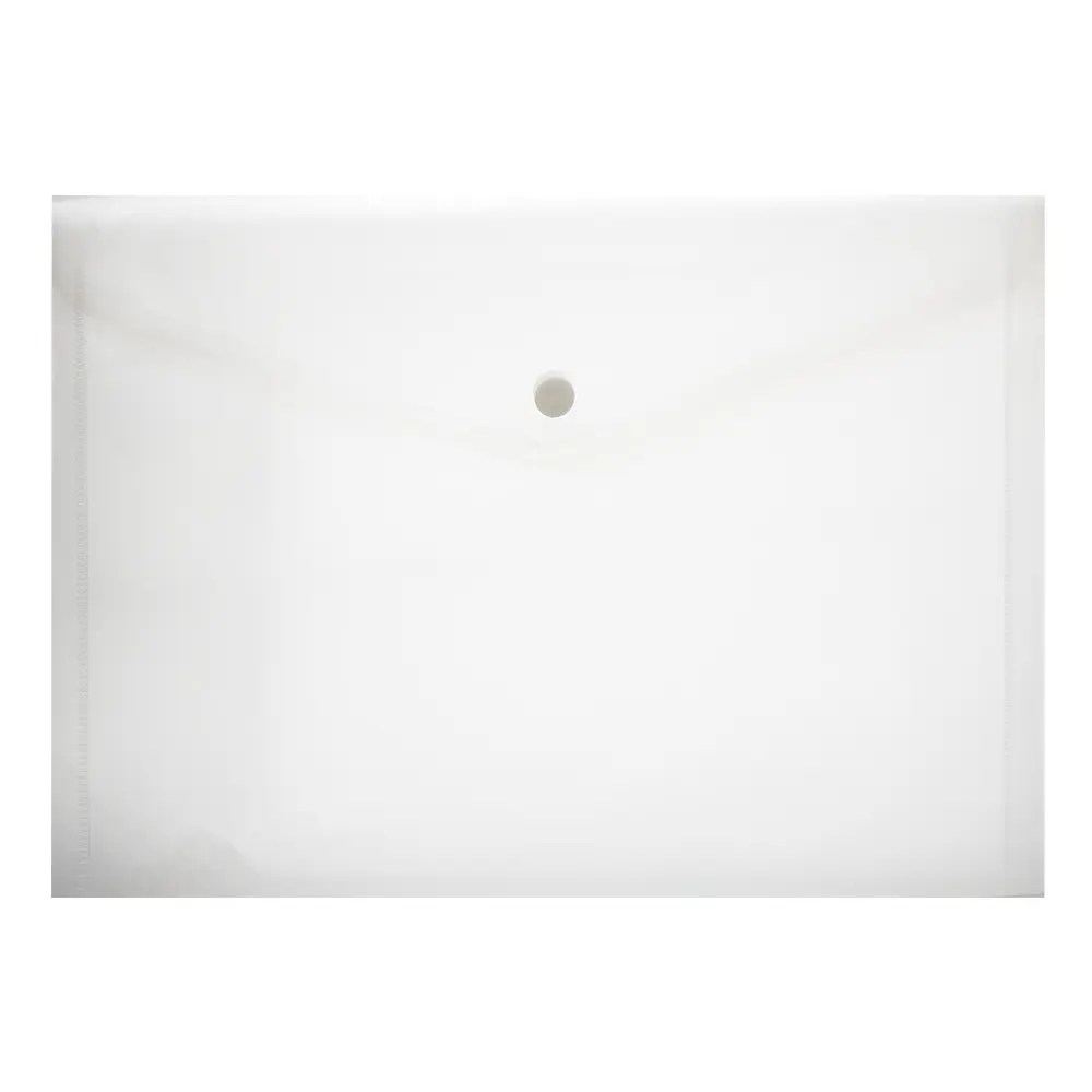 Folder Carry Plastic A4 Clear Button - Treeline