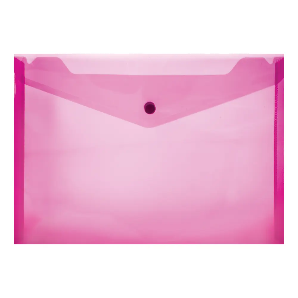 [6009697184912] Folder Carry Plastic A4 Pink Button - Treeline