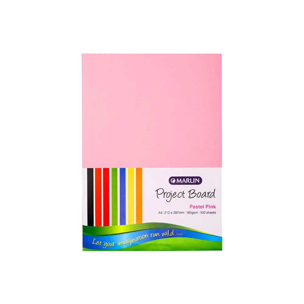 Board A4 Pastel Pink 160gsm 100`s - Marlin