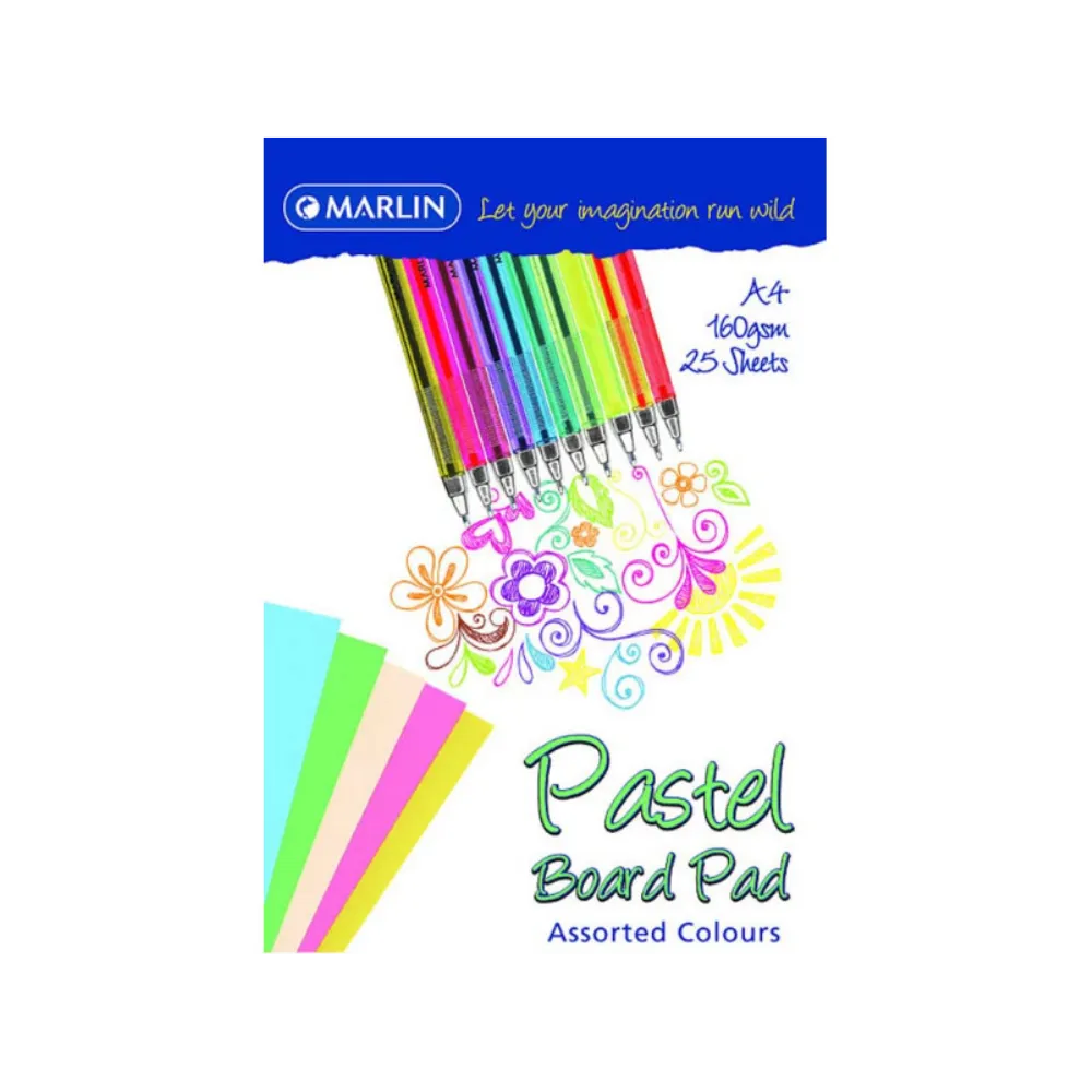 Board Pad A4 160g 25 sheet Pastel - Marlin
