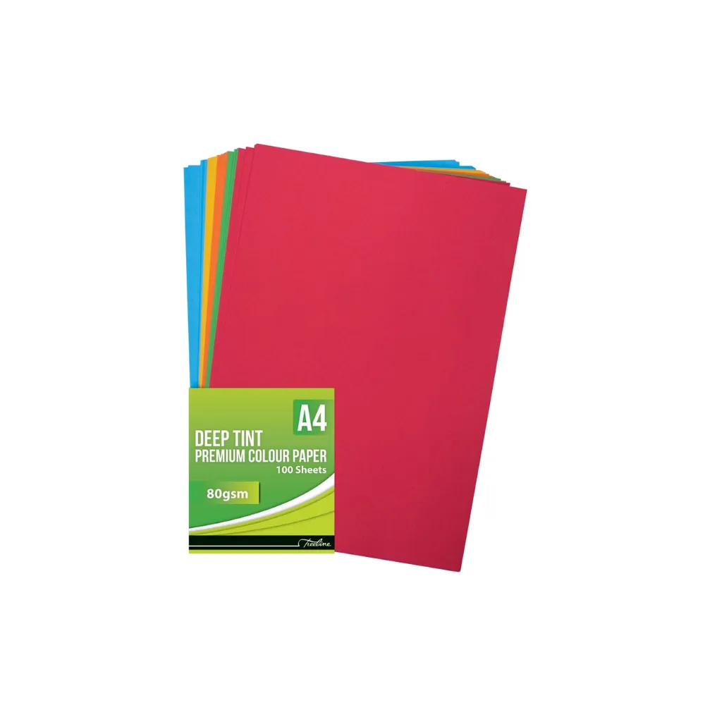 [6009706900373] Paper A4 Bright 80gsm Assorted 100`s - Treeline