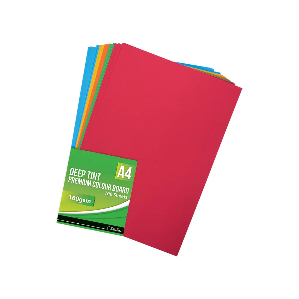 [6009706900397] Board A4 160gsm Bright Asst 100`s  - Treeline