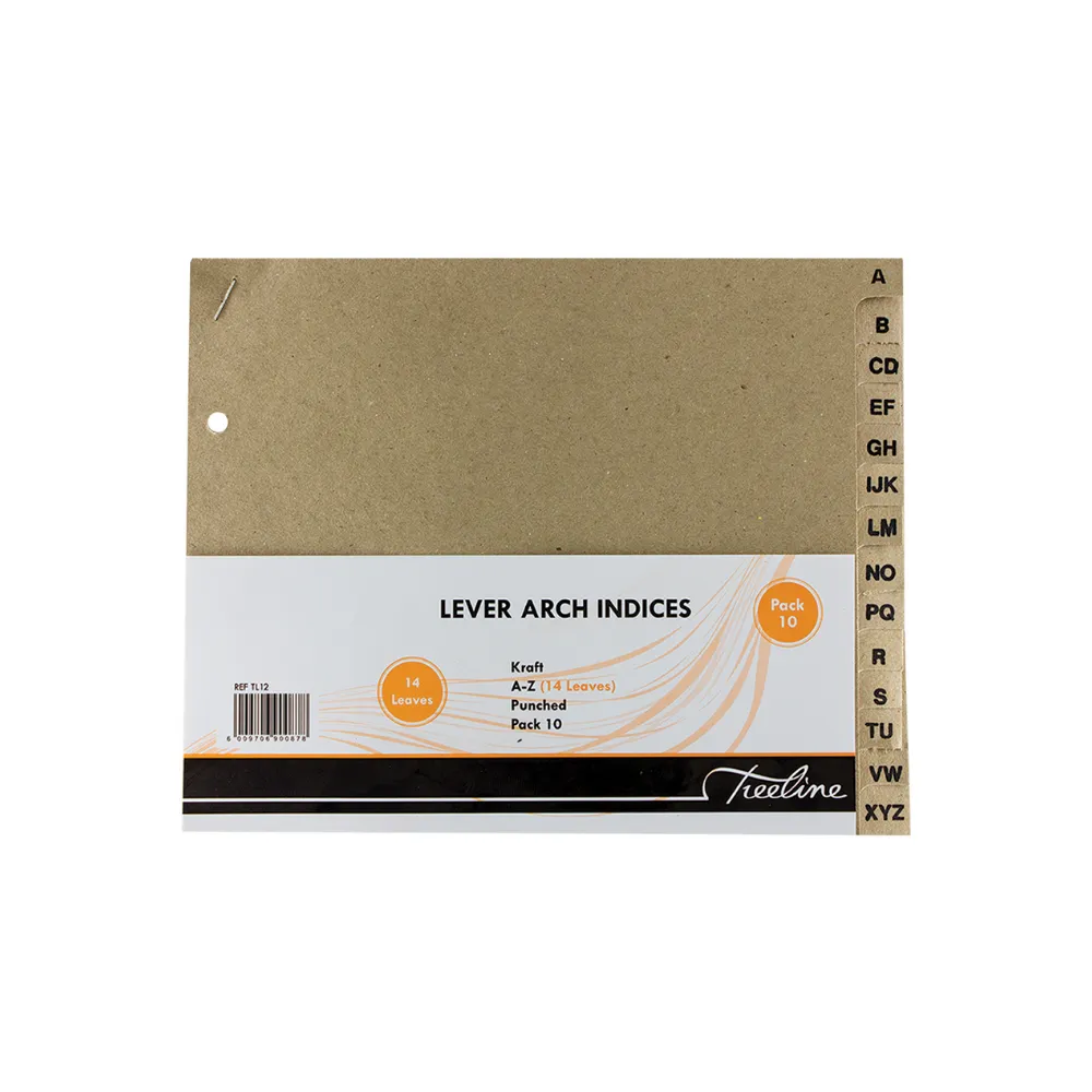 [6009706900861] Index Lever Arch Board 14 Leaves - Treeline