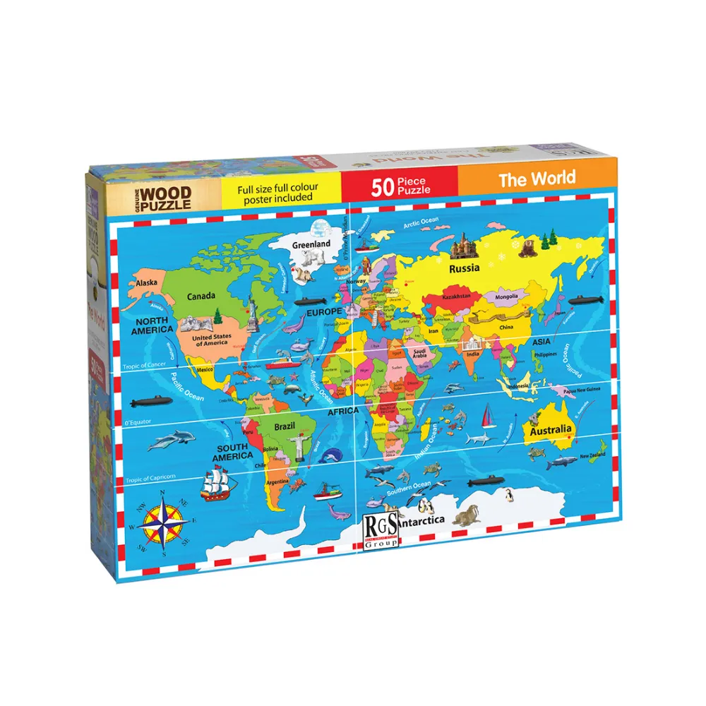 Puzzle 50pc World Map - Interstat