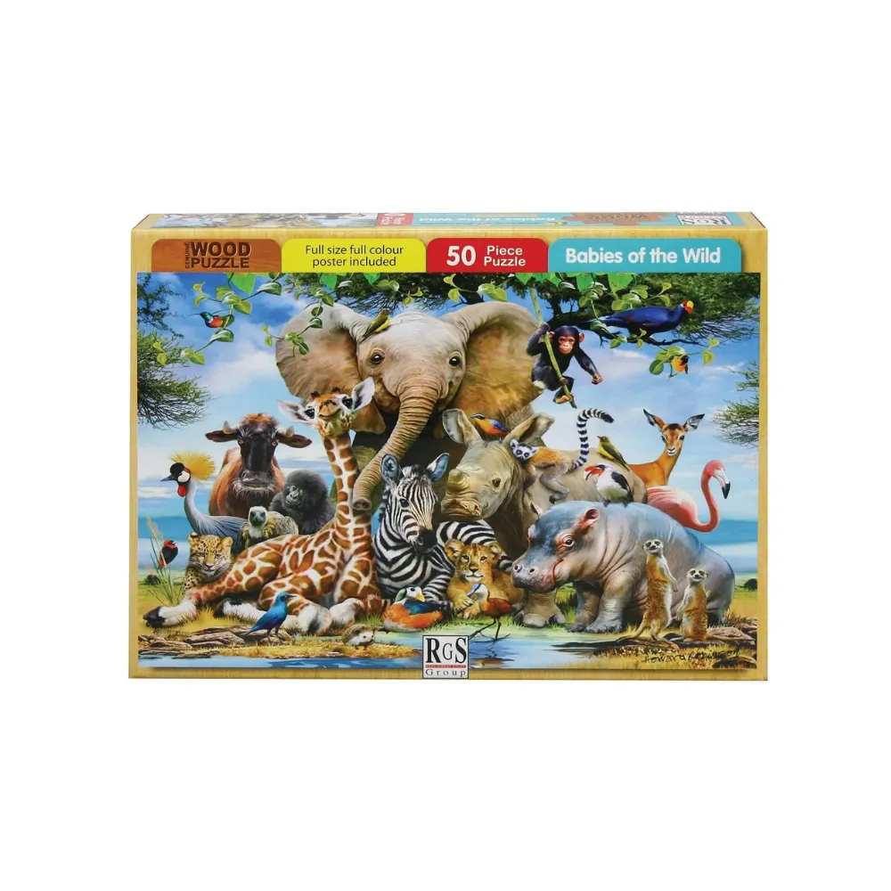 Puzzle 50pc Babies in Wild - Interstat
