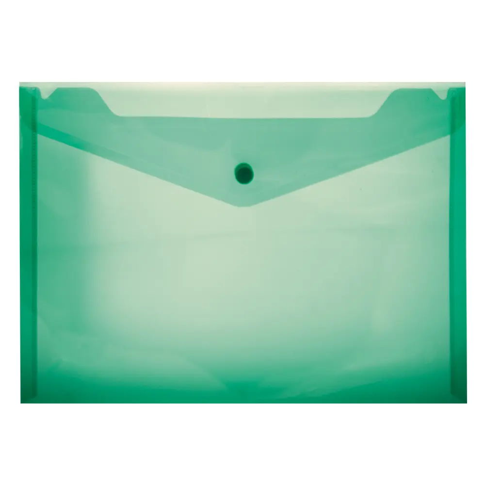 [6009707690709] Envelope A5 Plastic With Stud Green (Carry Folder) - Treeline