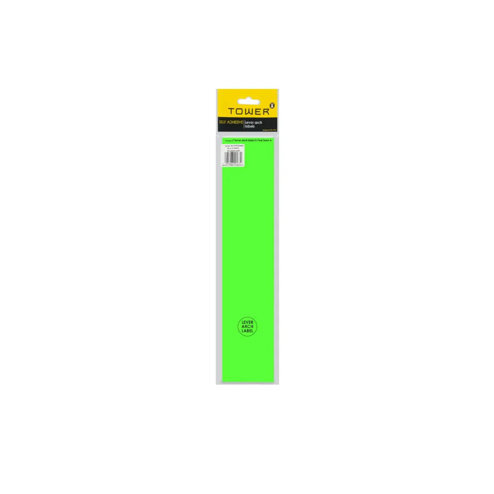 [6009707696701] Label Lever Arch Neon Green - Unitac 