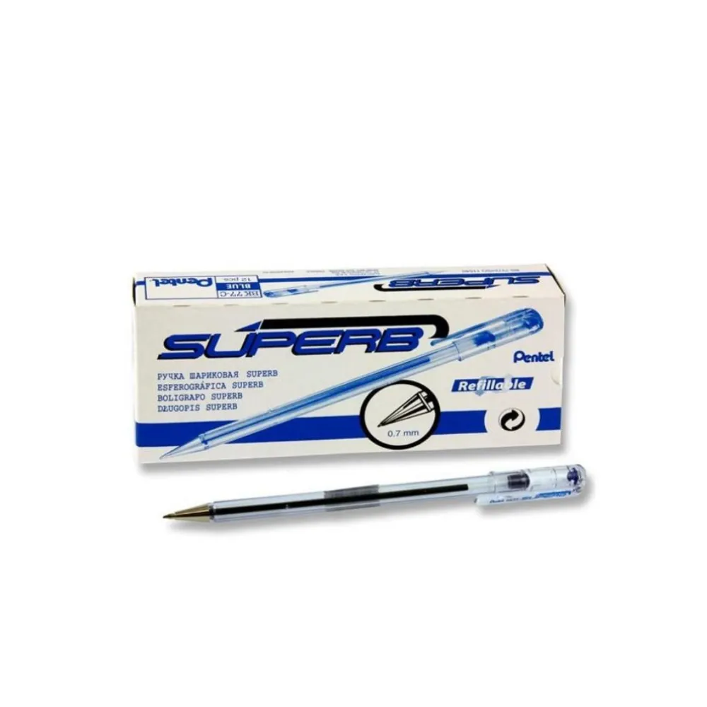 [3474371770010] Pen Super B Ballpoint BK77M Black- Pentel 