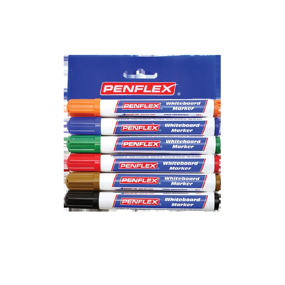 Marker Whiteboard Wallet 6`s Asst - Penflex