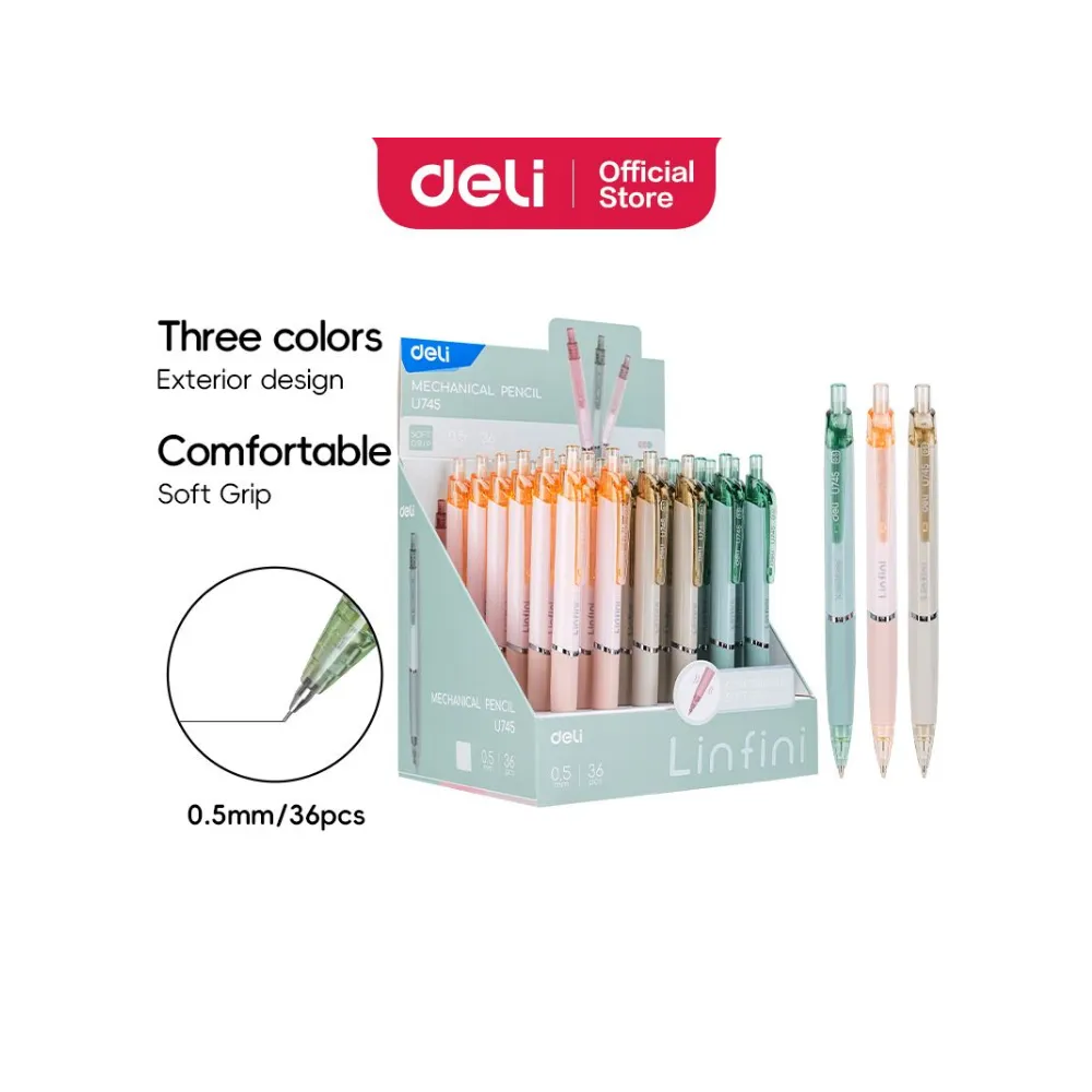 [6921734902436] Pencil mechanical 0.5 assorted  - Deli